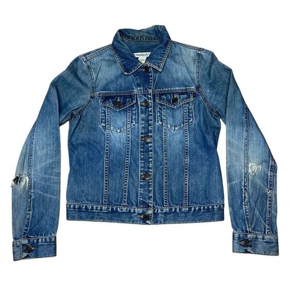 Vintage Abercrombie & Fitch Women’s Distressed Trucker Jean Jacket Small - Picture 1 of 10
